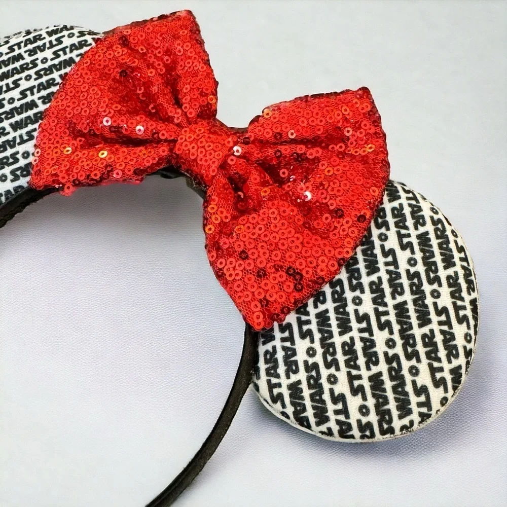 Star Wars Inspired Sequin Mouse Ears Headband, Darth Vader, Stormtrooper, NEW